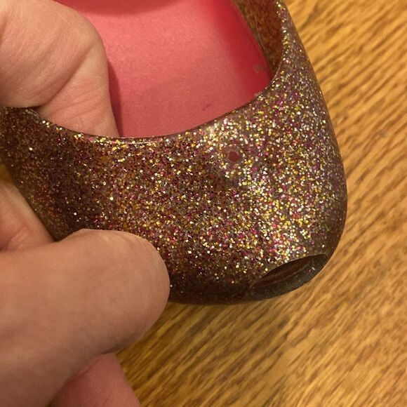 Mini Melissa Multi Colored Glitter Mary Jane Flats size 8 Toddler - Picture 5 of 10